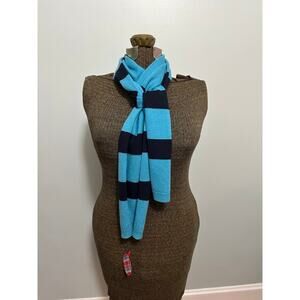Talbots blue striped cashmere scarf NWT